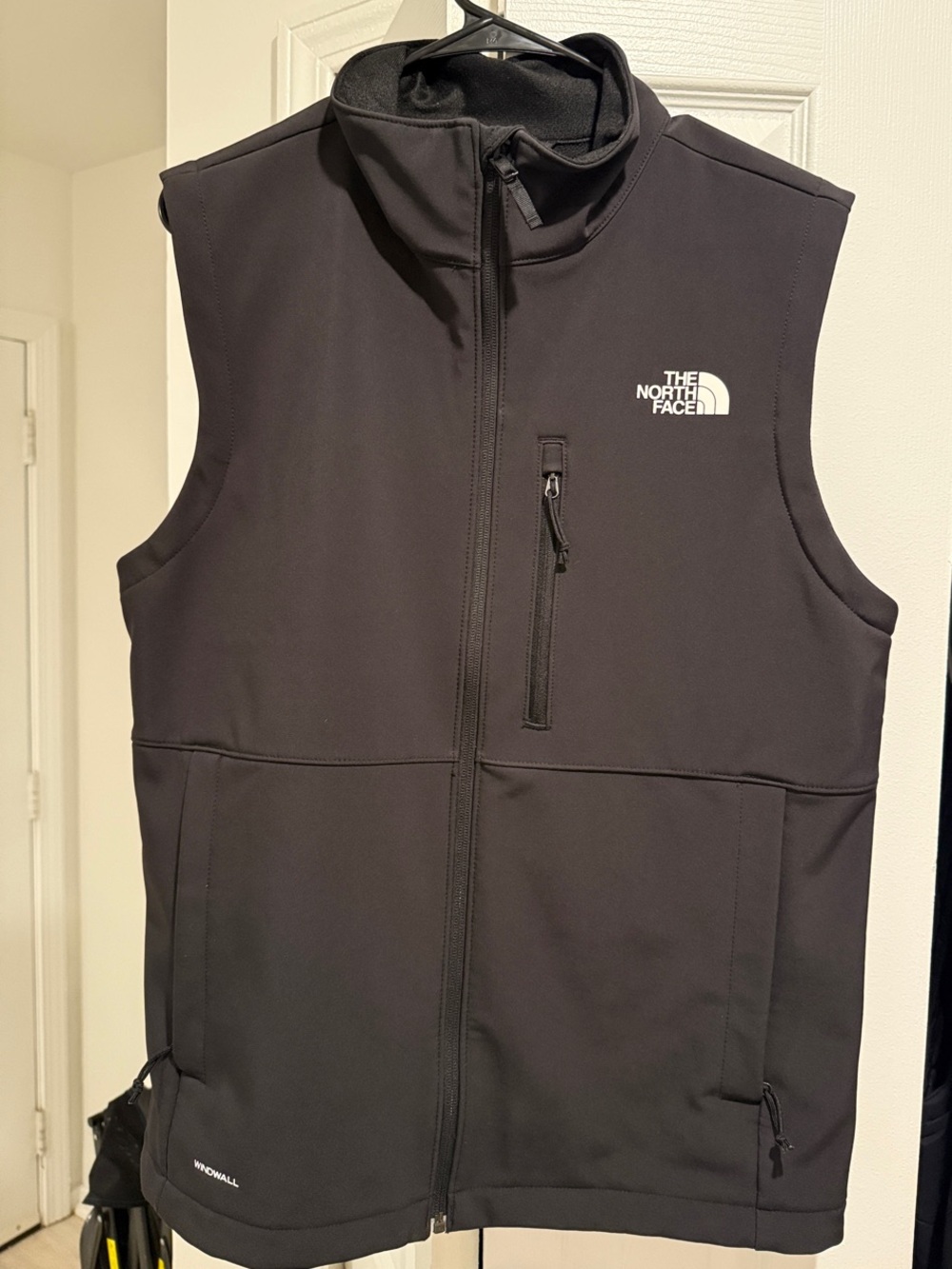 The North Face Black Men's Softshell Vest with Chest Zip Pocket